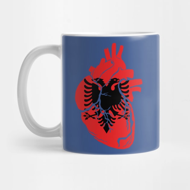 Albanian flag heart by Bun Art Store